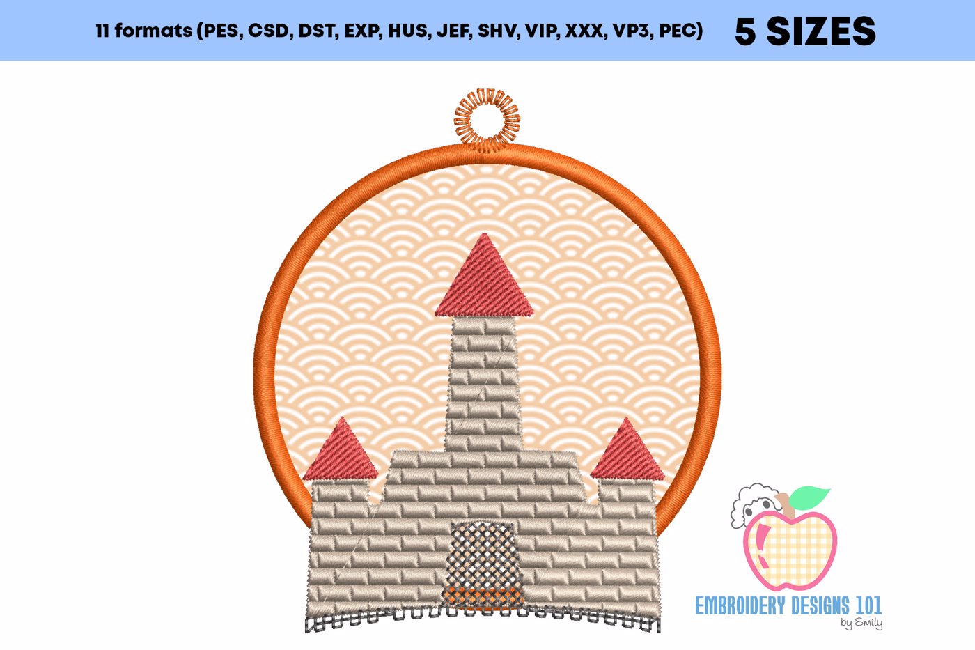 Small But Beautiful Sand Castle Embroidery Applique