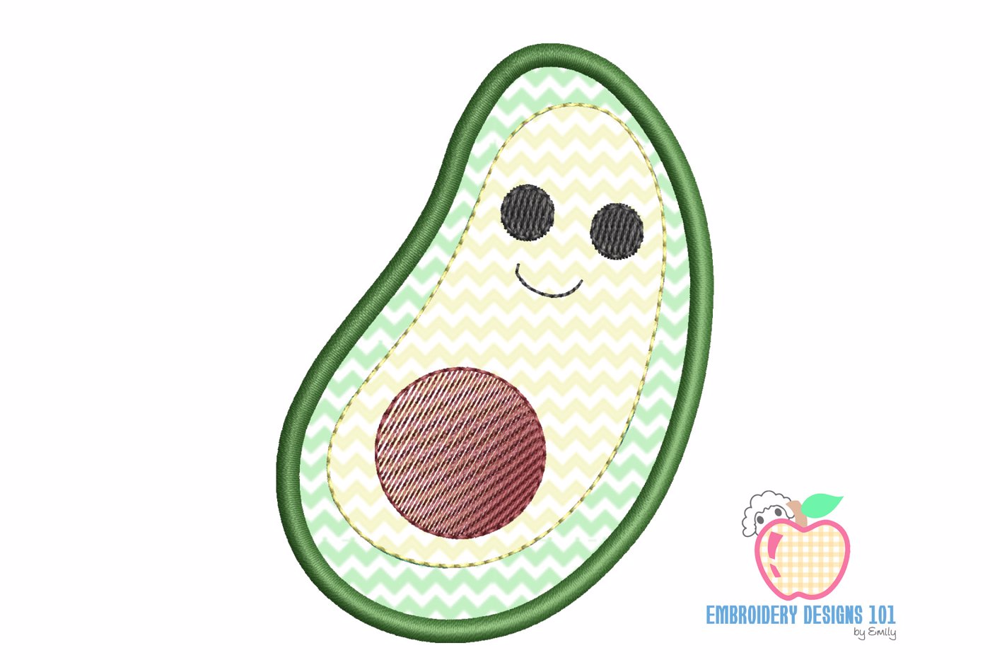 Cartoon Baby Avocado Applique For Kids