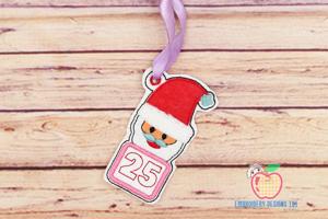 Christmas Calendar with Santa Claus Ornament Embroidery