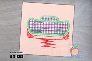 Racing Car on Track Applique Pattern