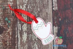 Christmas Winter Mittens ITH Ornament