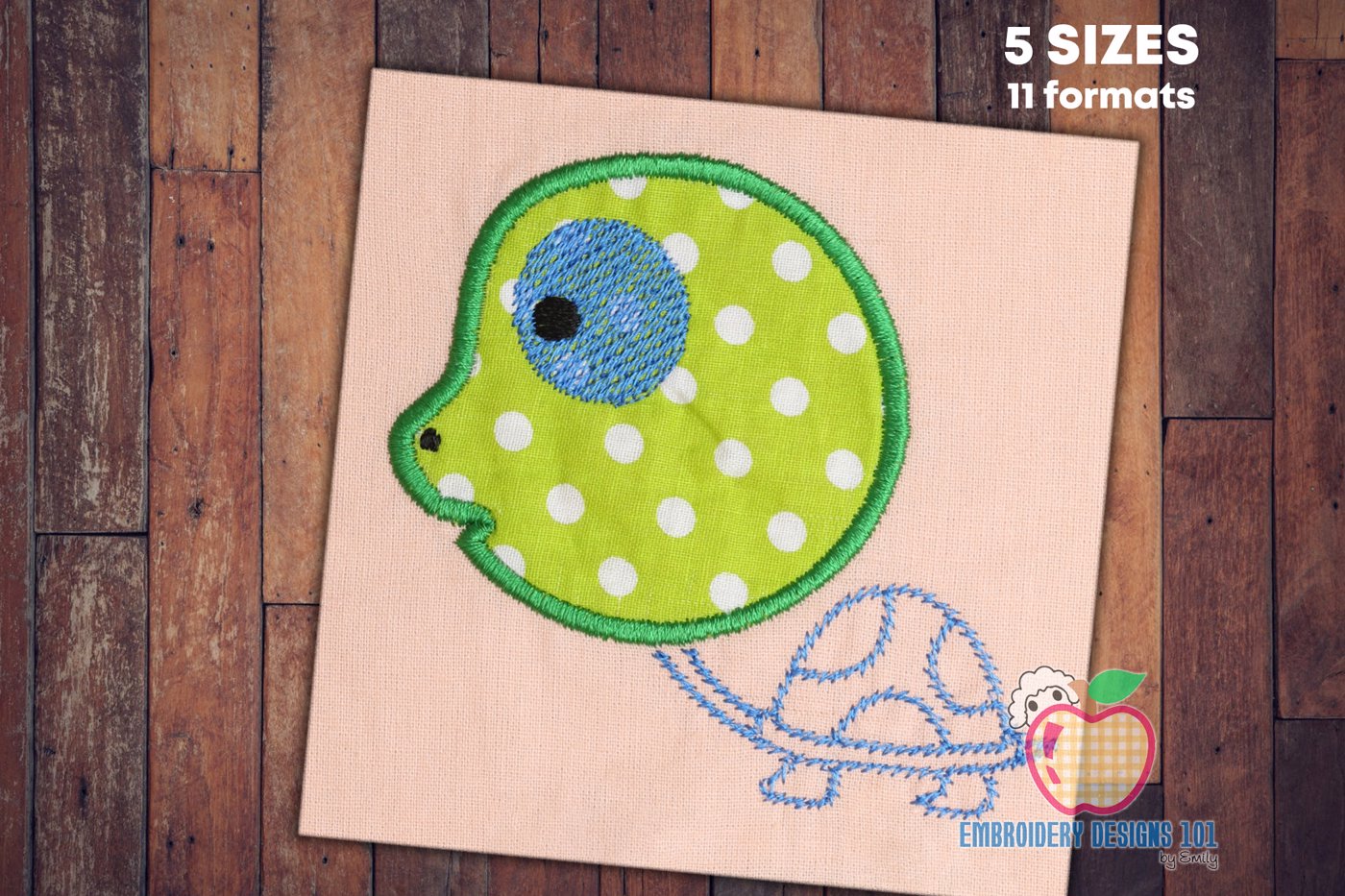 Big Turtle Head Applique Design