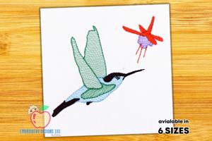 Hummingbird with Flower Quick Stitch