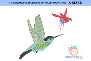 Hummingbird with Flower Quick Stitch