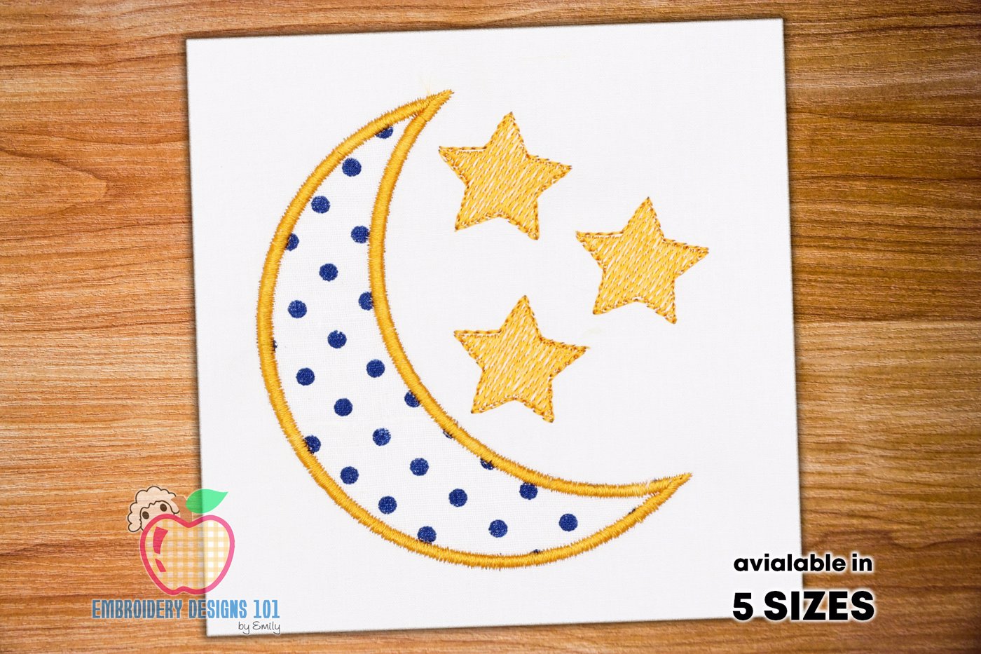 Moon with Hanging Star Applique