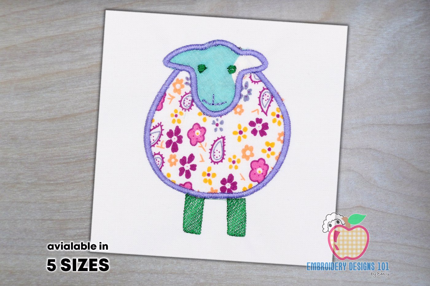 Smiling Big Fat Sheep Applique Design