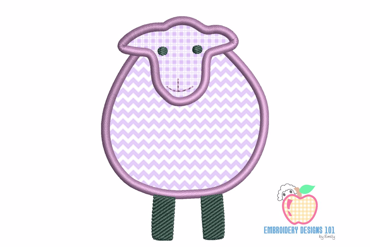 Smiling Big Fat Sheep Applique Design