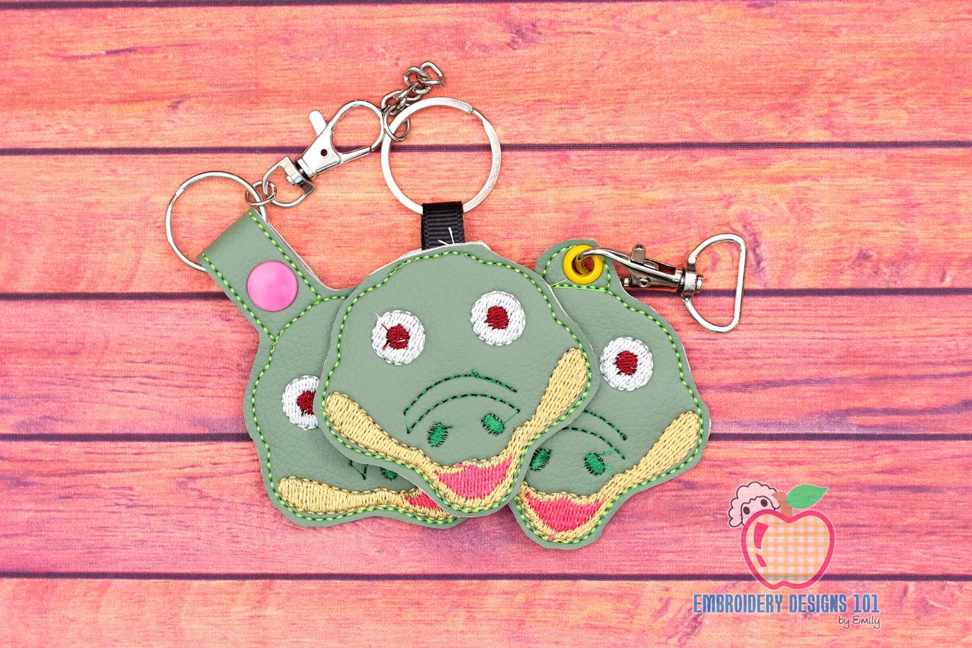 Cute Crocodile Head In The Hoop Keyfob