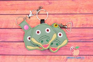 Cute Crocodile Head In The Hoop Keyfob