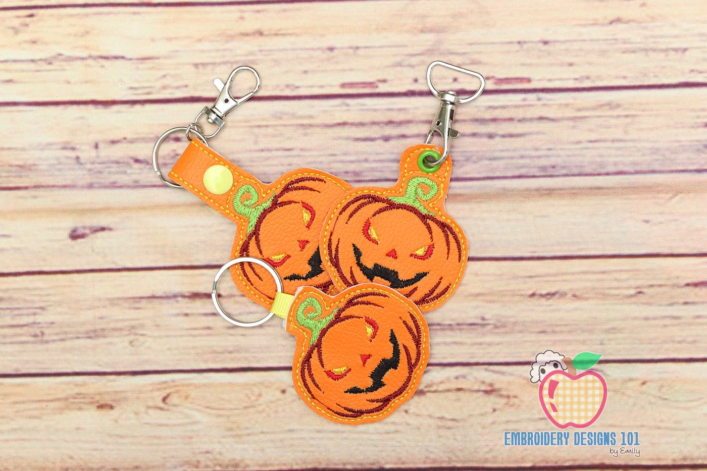 Halloween Pumpkin ITH KeyFob Snaptab