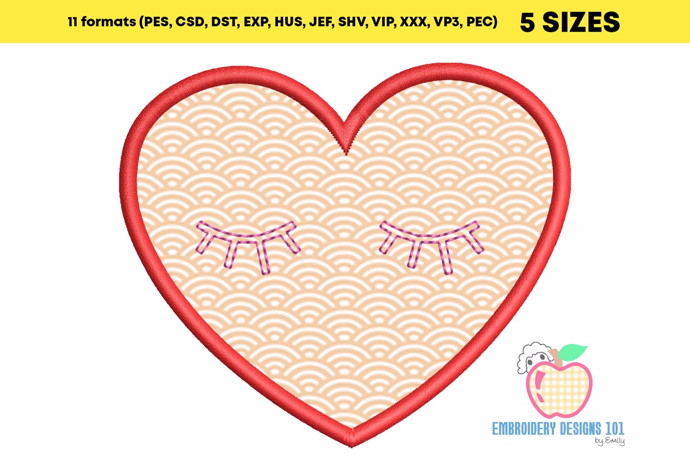 Valentine Heart Applique Pattern