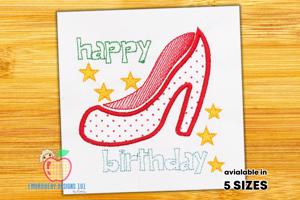 Birthday Girl Heels Applique