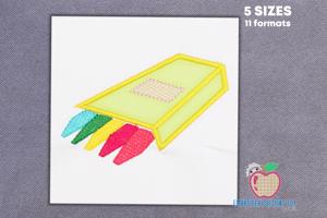 Box of Crayons Embroidery Applique