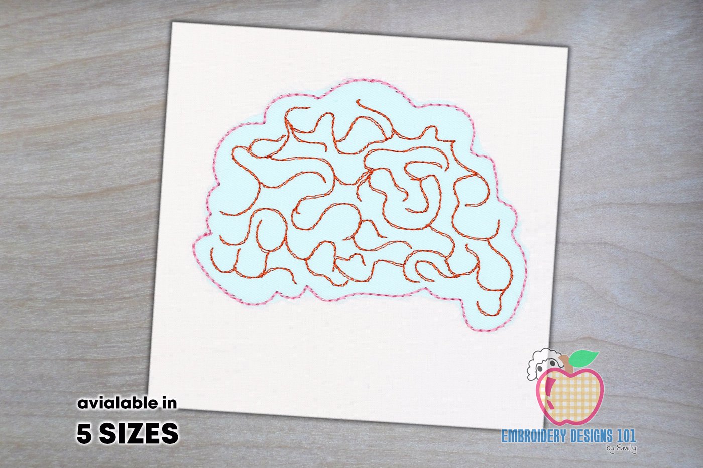 Crazy Brain Embroidery Design