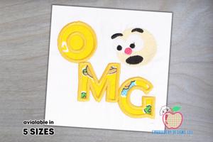 Oh My God With Cartoon Face Applique Pattern
