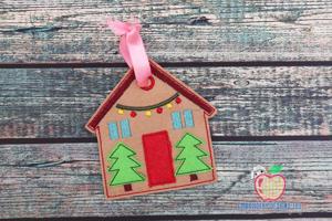 Christmas Home with Tree Ornament Embroidery