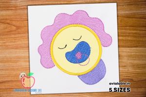 A Baby Sucking A Pacifier Embroidery Applique