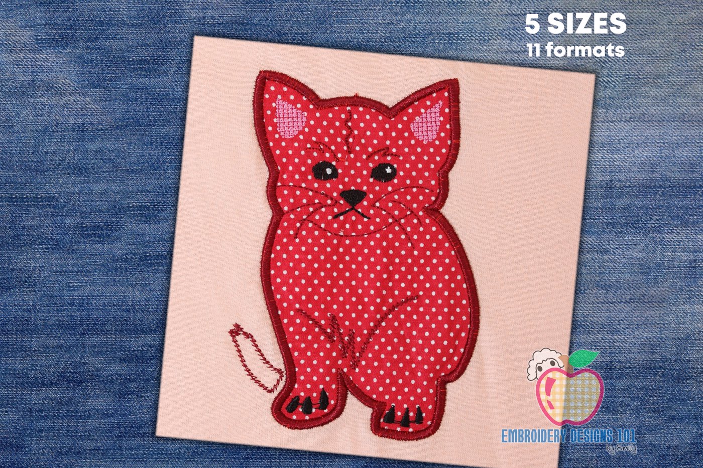 Fufffy Kitten Sitting Applique