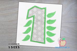 Number One with Leaf Design Applique for Kids