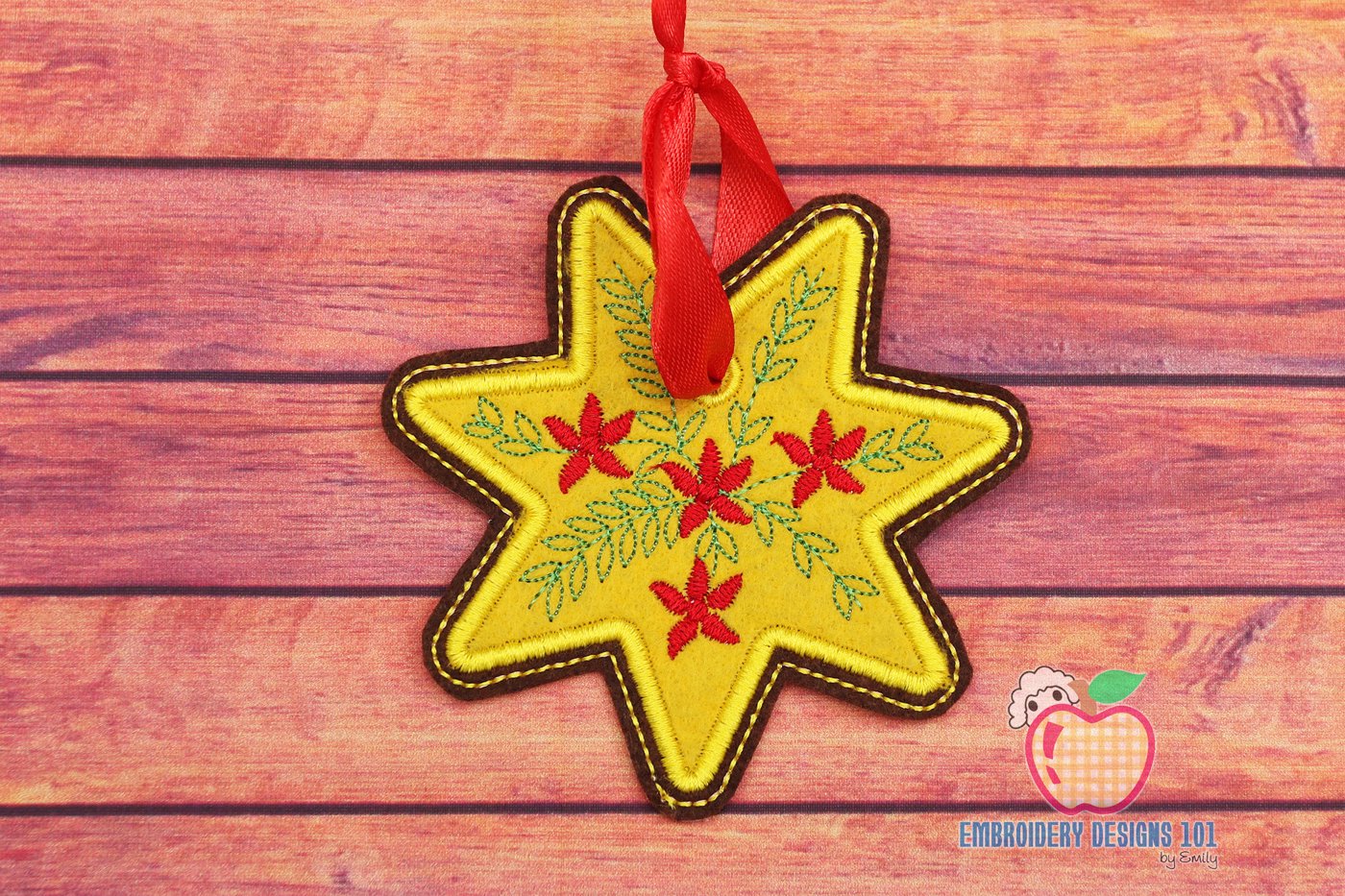 Christmas Decorative Star  In The Hoop Ornament