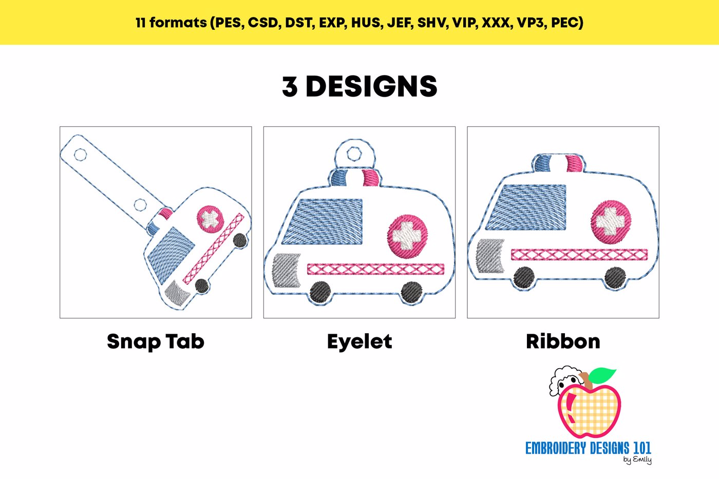 Ambulance ITH Keyfob Design