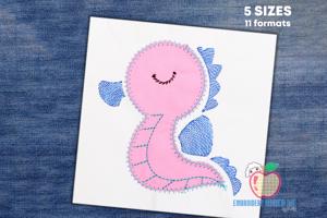 Cartoon Seahorse Embroidery Applique