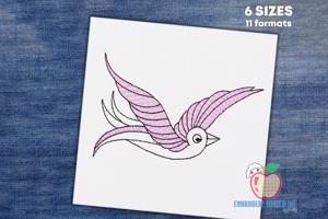 A Bird With The Pink Color Quick Stitch