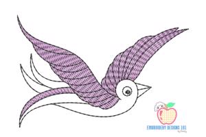 A Bird With The Pink Color Quick Stitch