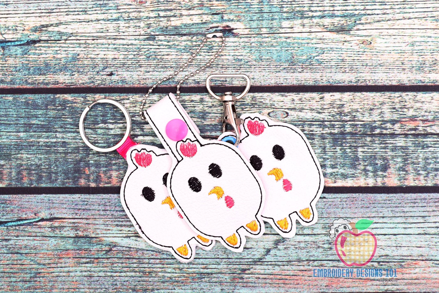 Funny Chiken ITH Snaptab Keyfob Design