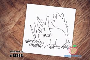 Wild Rabbit in Forest Sketch Embroidery