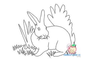 Wild Rabbit in Forest Sketch Embroidery