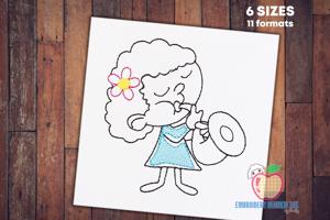 Kid Playing Saxophone Quick Stitch