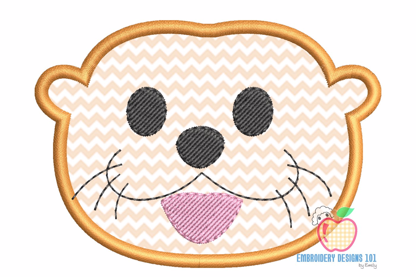 Smiling Otter Face applique