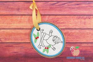 Santa Claus Dancing with Happy Face ITH Ornament