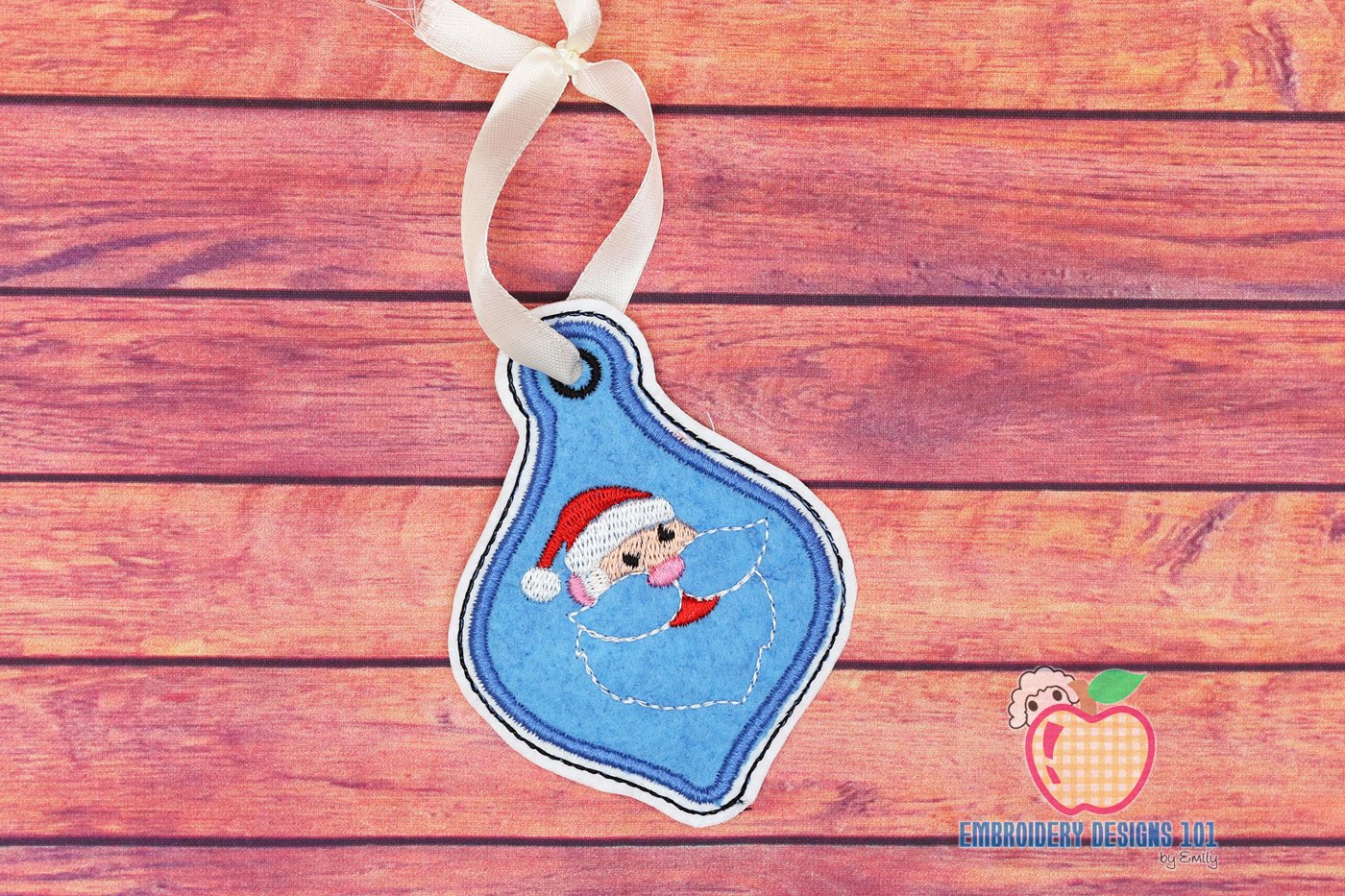 Christmas Santa Claus Face Ornament Embroidery