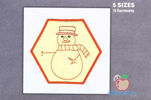 An Orange Colored Snowman Applique