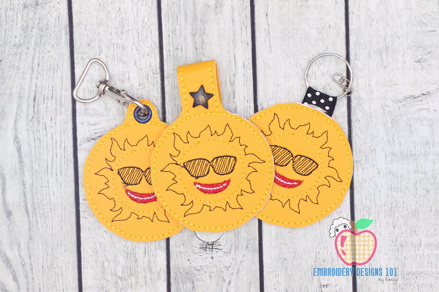 Cartoon Sun ITH Key Fob Pattern