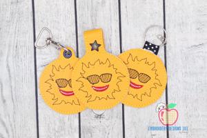 Cartoon Sun ITH Key Fob Pattern