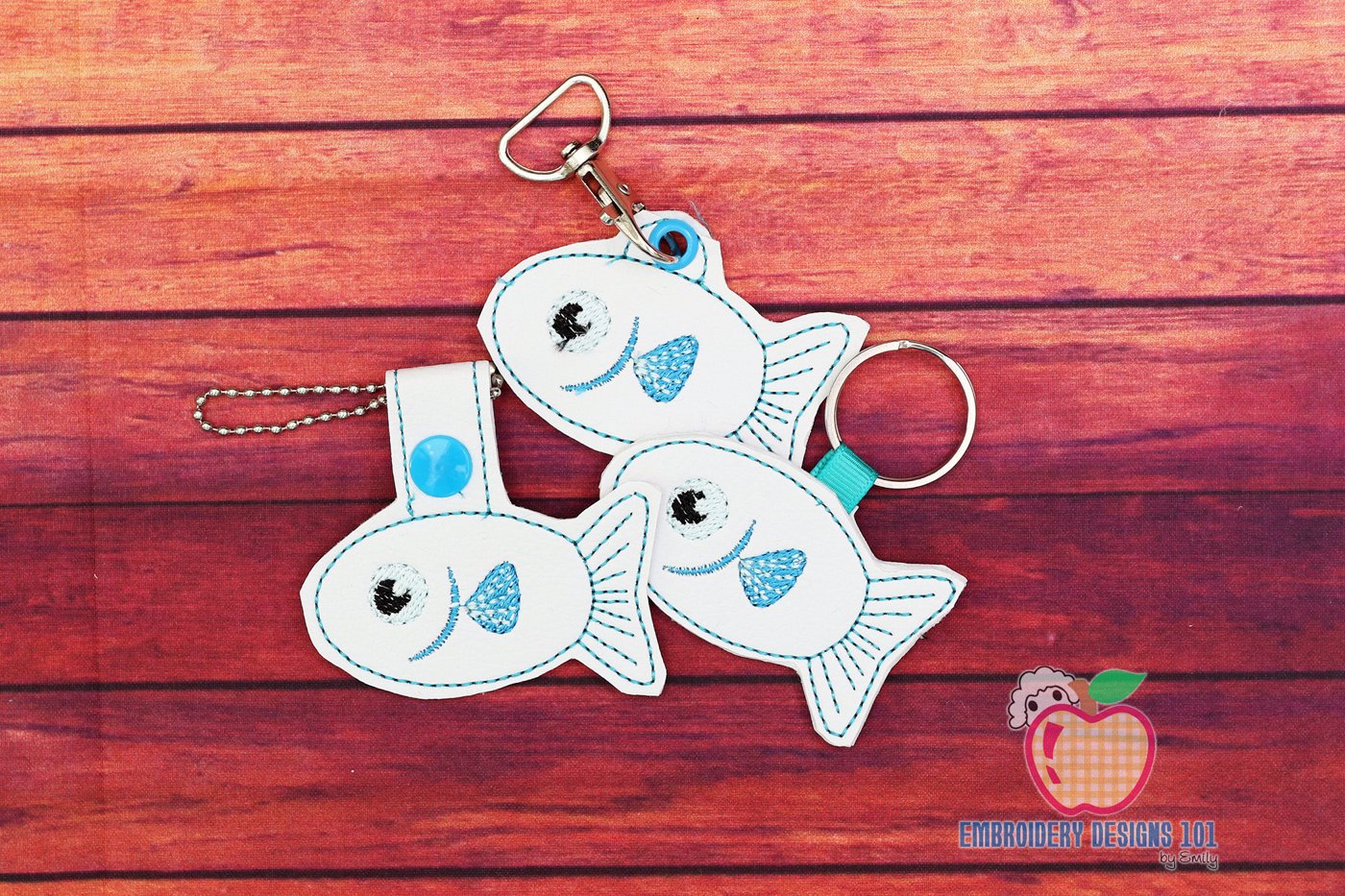 Cute Cartoon Fish In The Hoop Keyfob