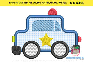 Mini Police Van Appliqie for Kids
