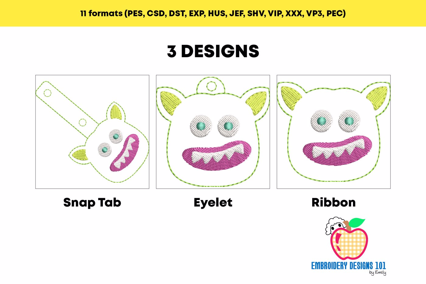 Angry Monster ITH Snaptab Keyfob Design