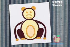 Siting Monkey Applique for Kids