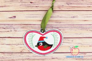 Christmas Bird Wearing Cap ITH Ornament