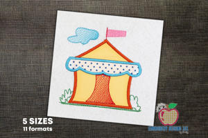 Circus Tent Embroidery Applique