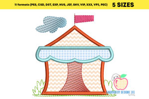 Circus Tent Embroidery Applique