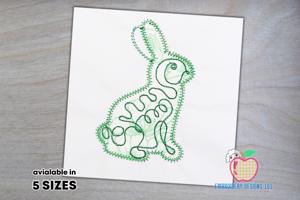 Bunny Made With Linear Designs In It Applique