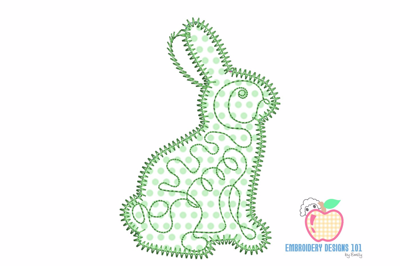 Bunny Made With Linear Designs In It Applique