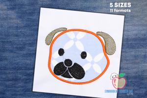 Pug Dog Embroidery Applique