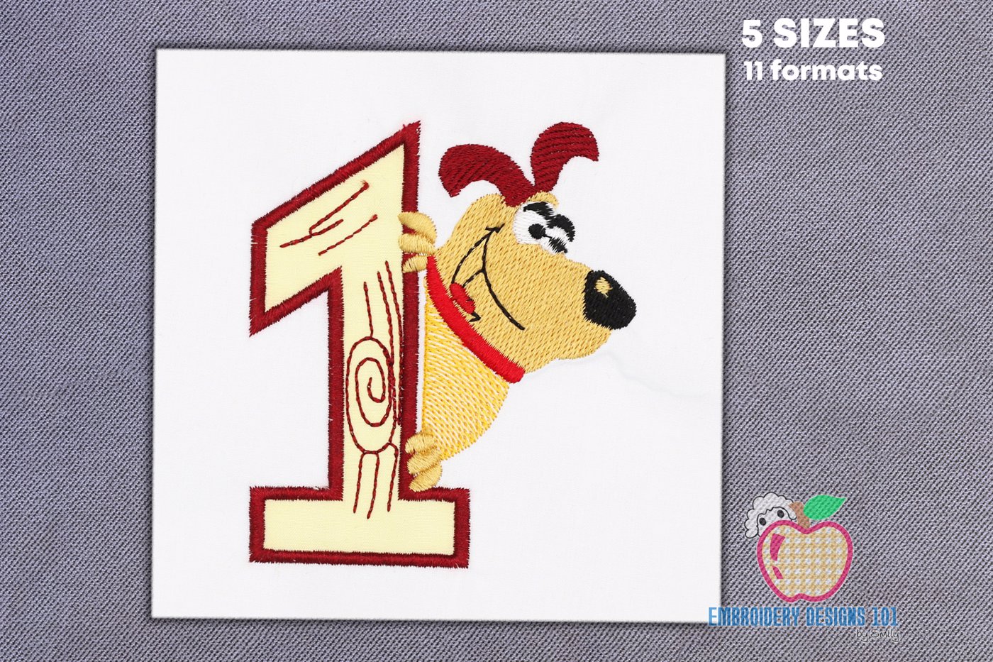 A Dog As The Happy Mood As Cartoon Applique Design