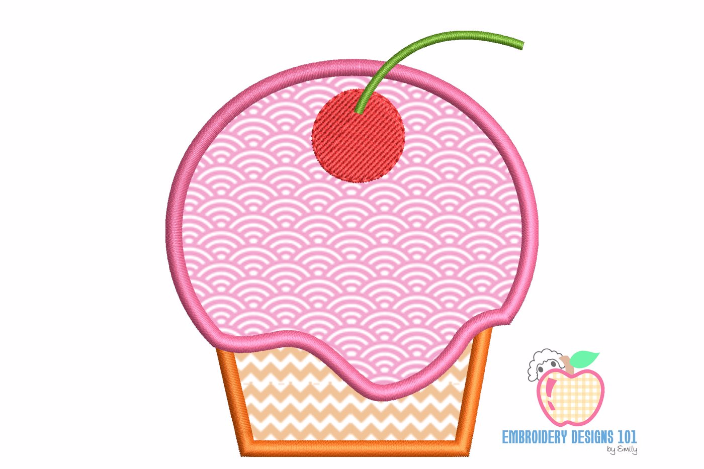 Mini Cherry Cup Cake Applique